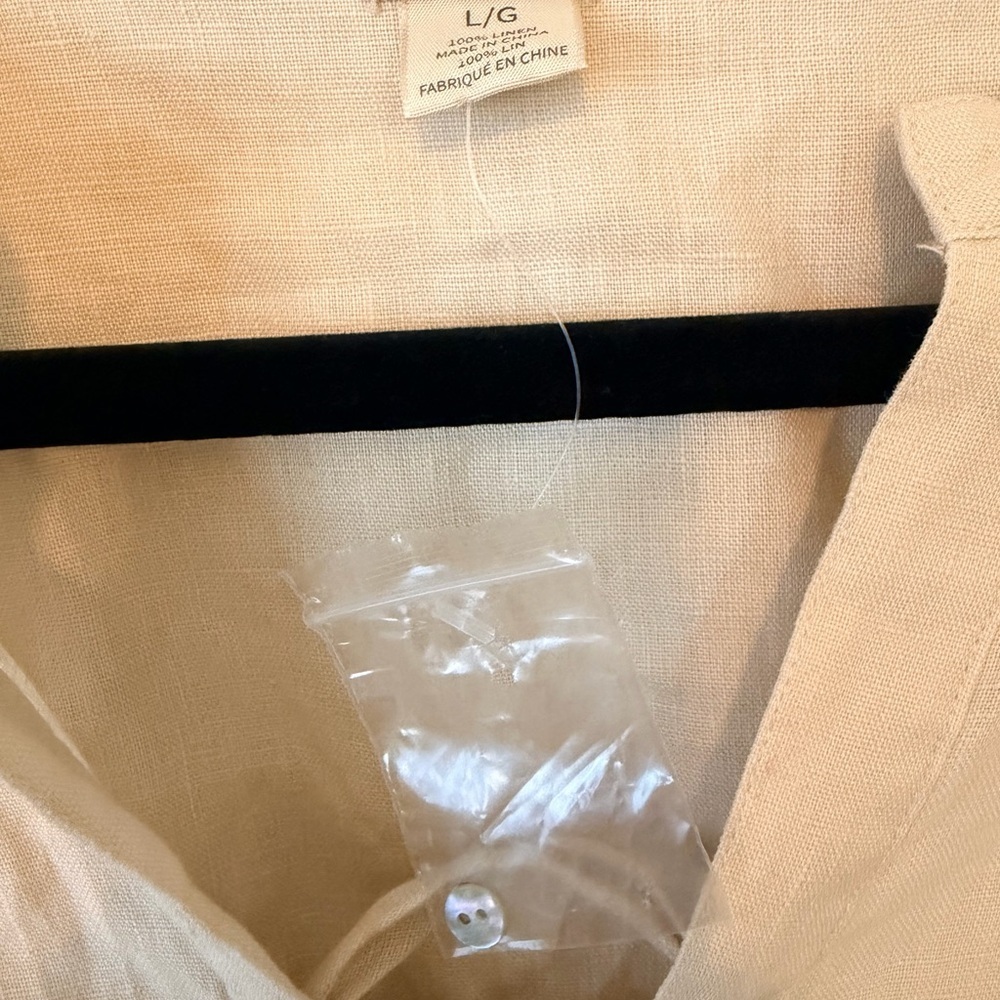 Magaschoni Elegant Linen Cream Beach Cover-Up size Large NEW - Picture 5 of 5